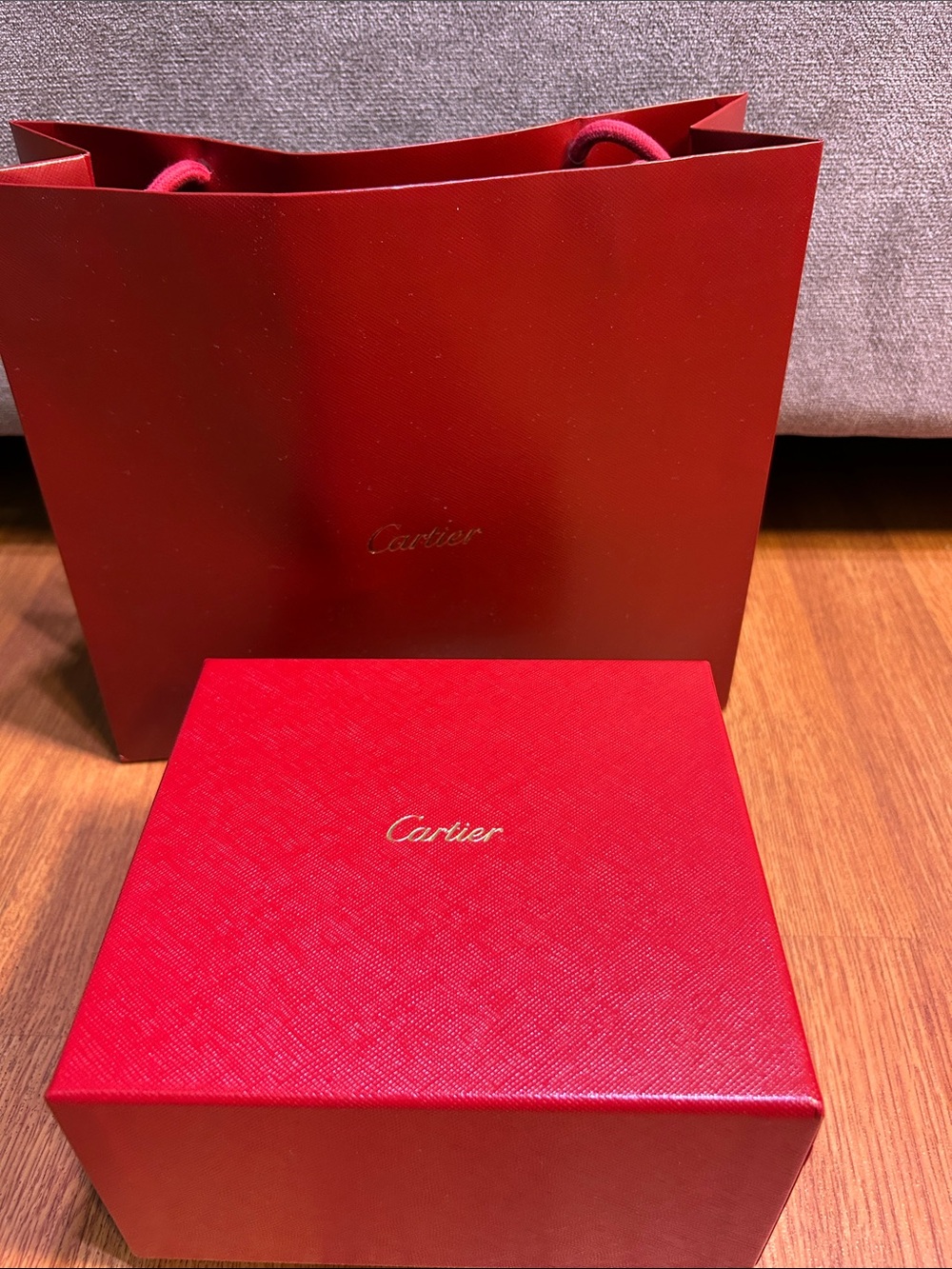 Cartier Red Luxury Watch Box and Matching Bag
